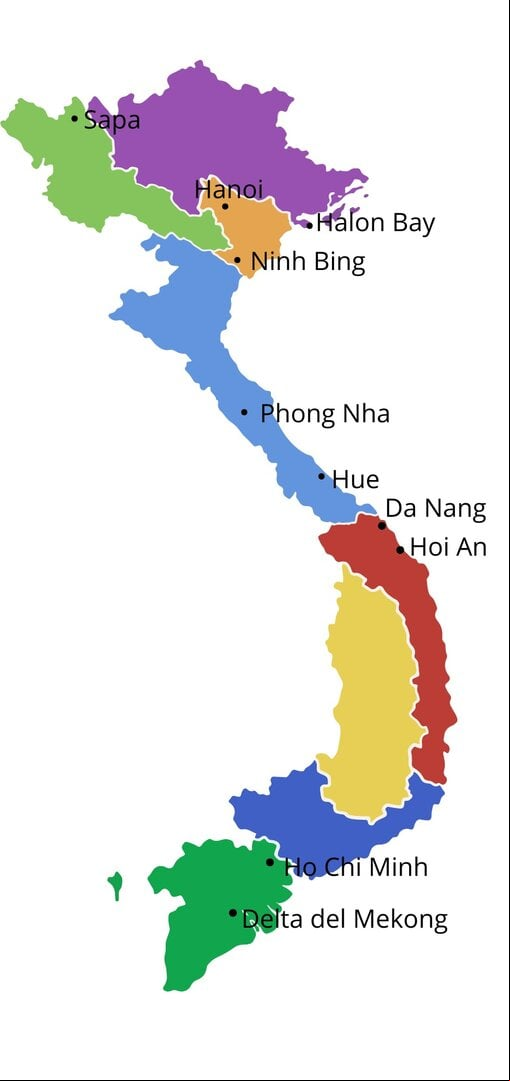 Mapa Vietnam